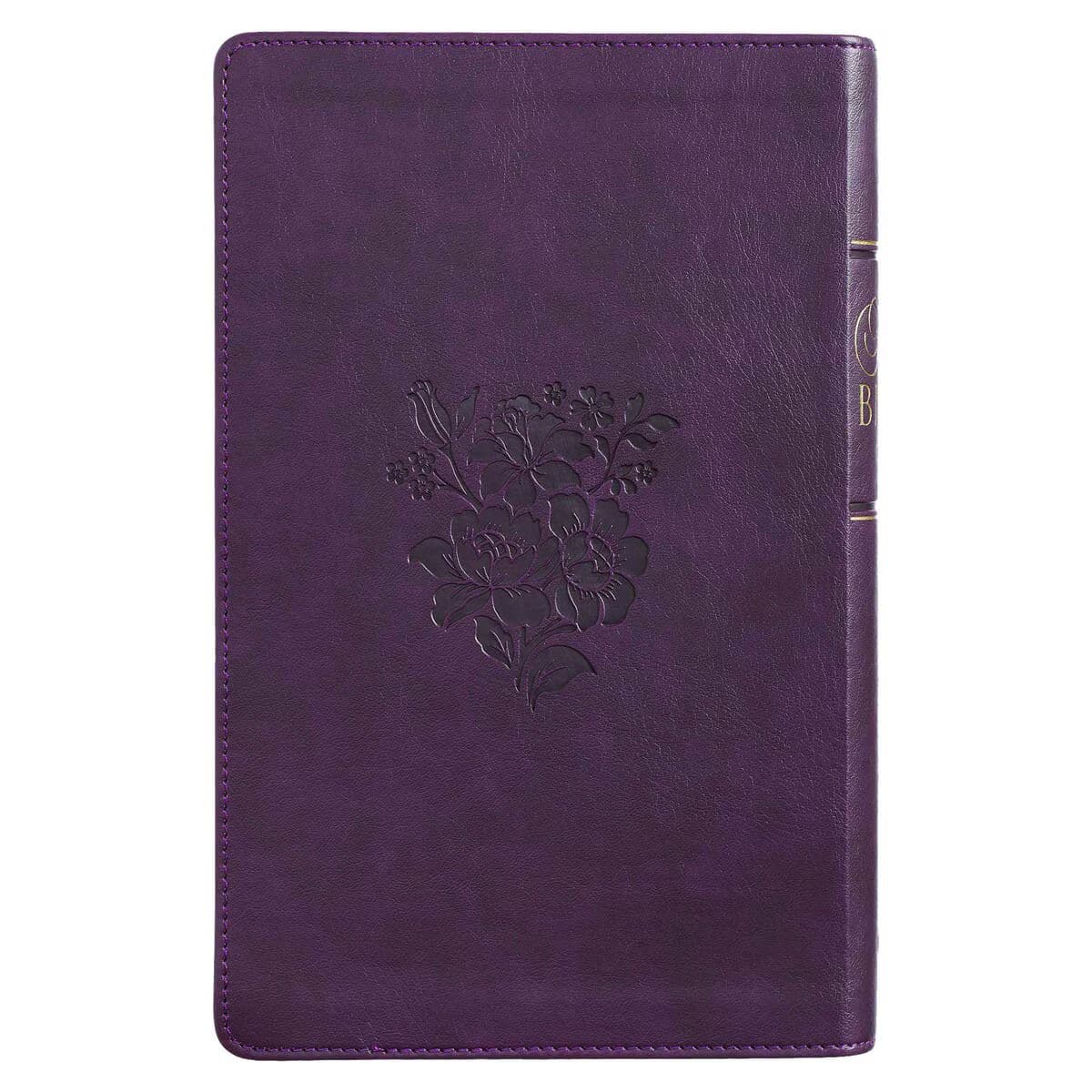 Purple Floral Faux Leather Giant Print Standard-size King James Version Bible with Thumb Index, picture 2