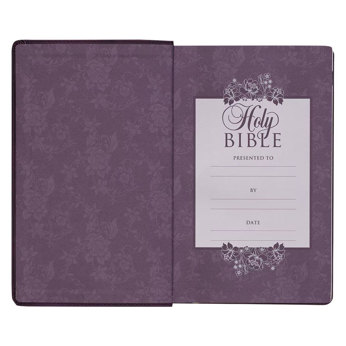 Purple Floral Faux Leather Giant Print Standard-size King James Version Bible with Thumb Index, picture 4