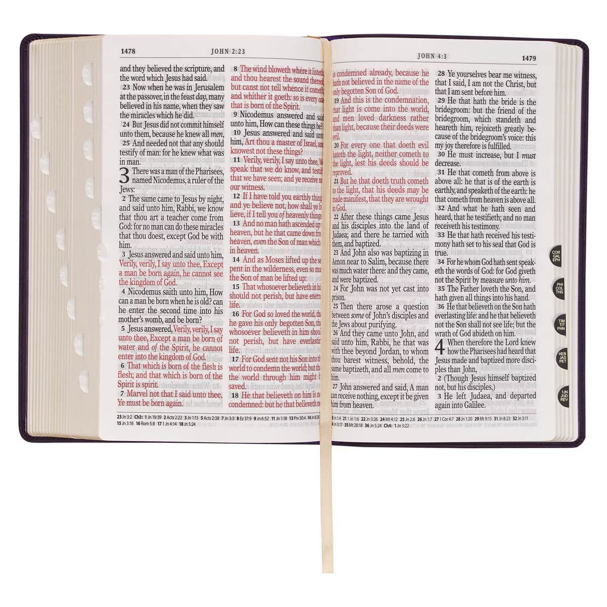 Purple Floral Faux Leather Giant Print Standard-size King James Version Bible with Thumb Index, picture 7