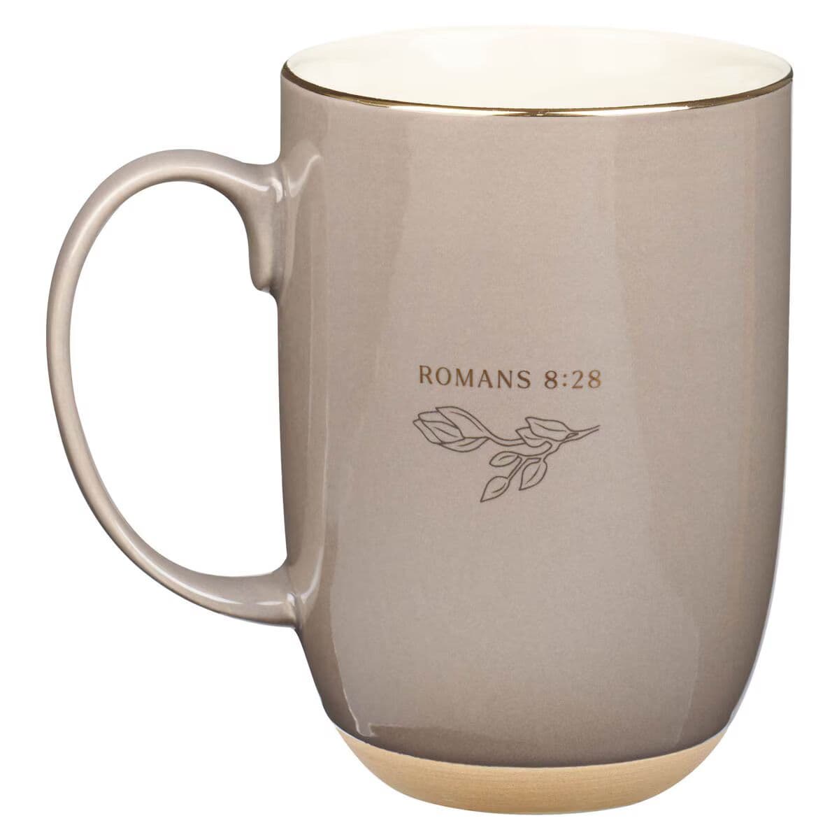 All Things for Good - Romans 8:28 Taupe Ceramic Coffee Mug with Exposed Clay Base, picture 2
