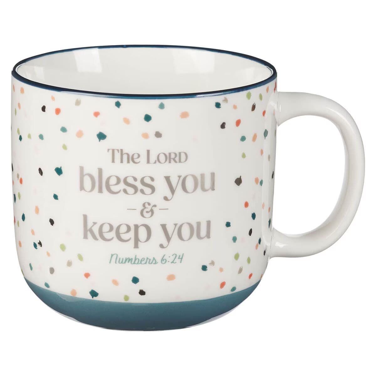 Bless You and Keep You - Num 4:26 Blue Confetti Ceramic Coffee Mug