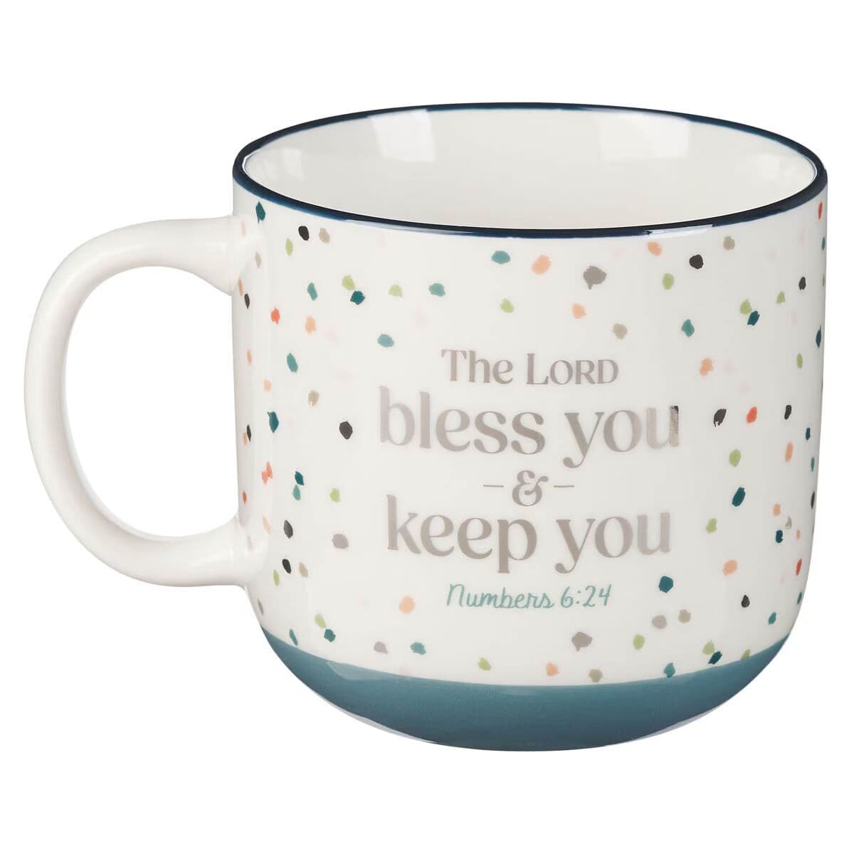 Bless You and Keep You - Num 4:26 Blue Confetti Ceramic Coffee Mug, picture 2
