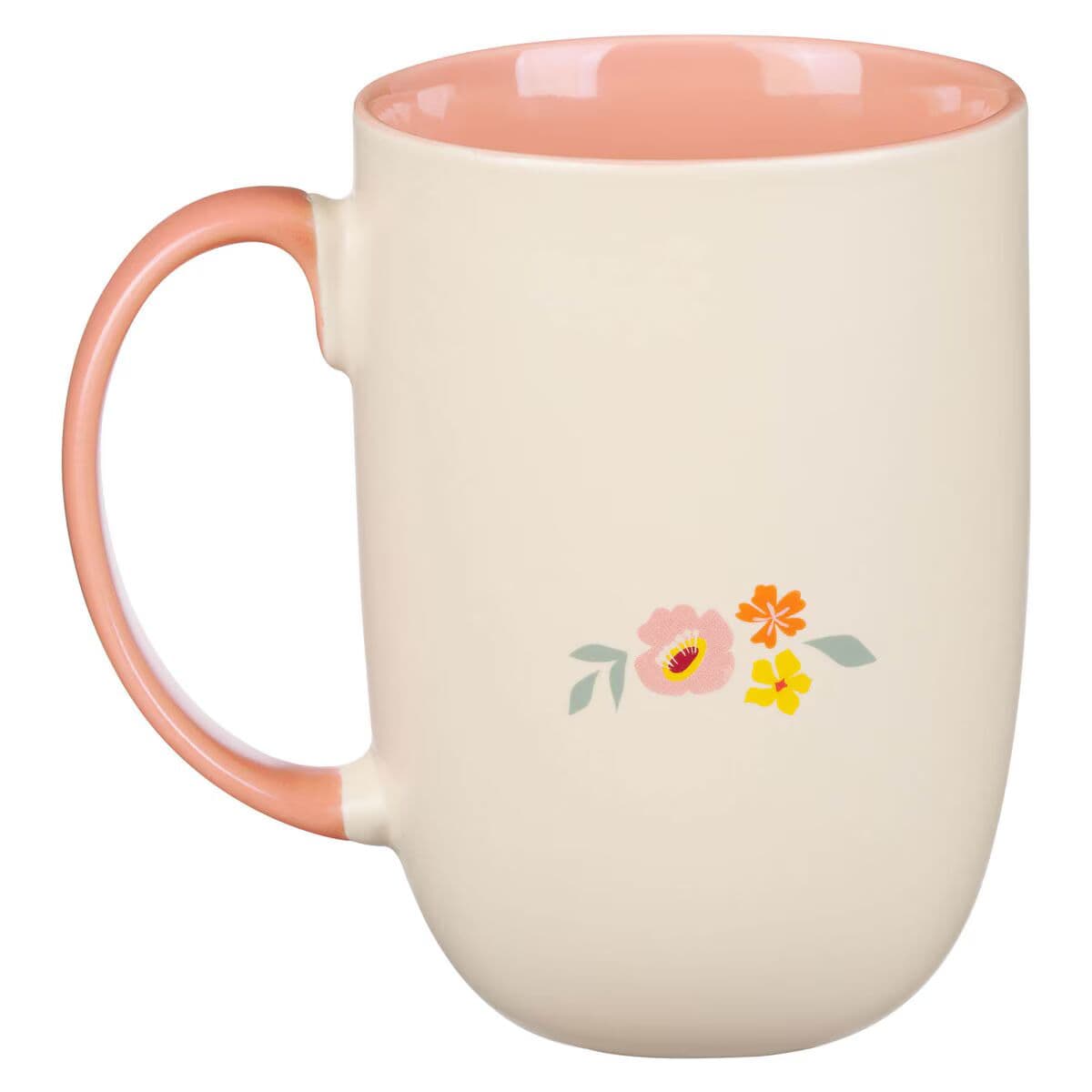 World's Greatest Mom Peach Floral Ceramic Coffee Mug, picture 2