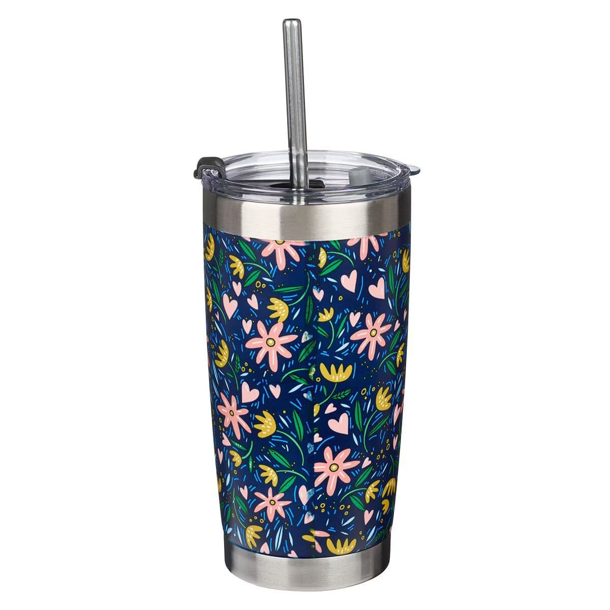 Everything Beautiful - Ecclesiastes 3:11 Stainless Steel Travel Mug with Reusable Stainless Steel Straw, picture 2