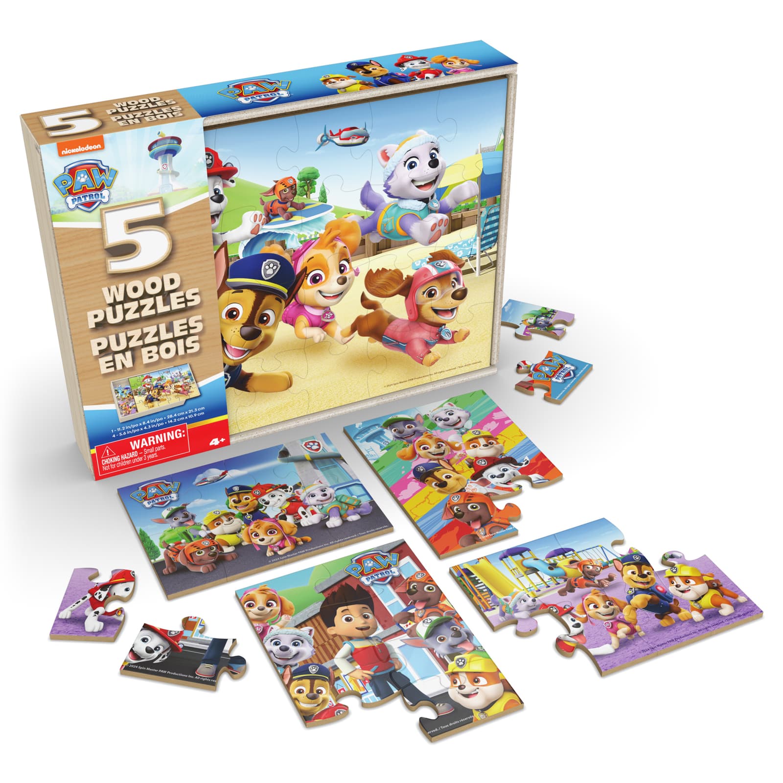 PAW Patrol 5-Pack of Wood Jigsaw Puzzles for Families, Kids, and Preschoolers Ages 3 and Up, picture 2