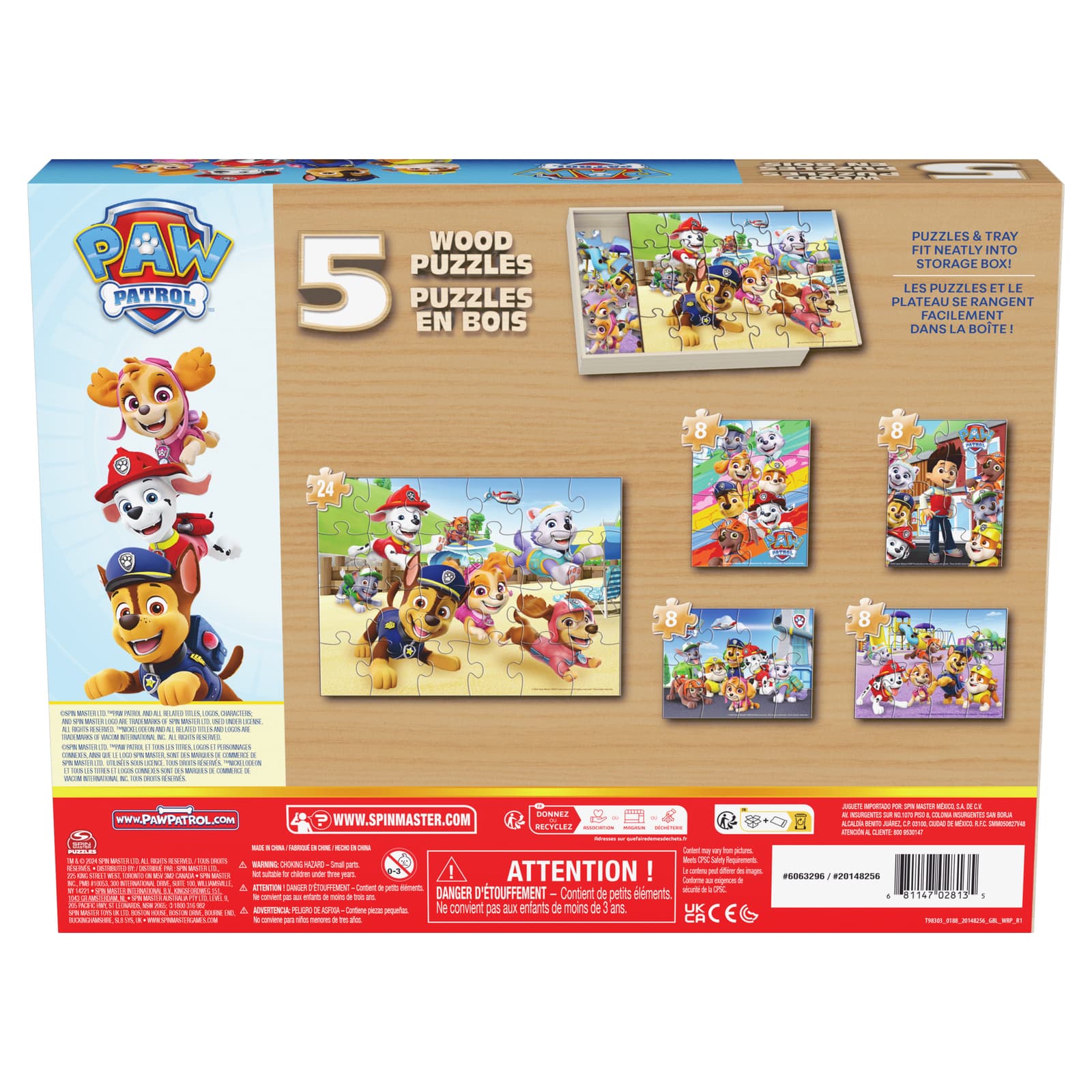 PAW Patrol 5-Pack of Wood Jigsaw Puzzles for Families, Kids, and Preschoolers Ages 3 and Up, picture 3