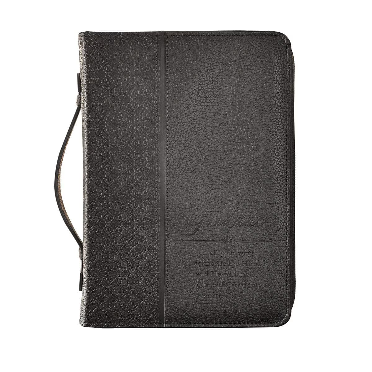 Guidance - Proverbs 3:6 Black Faux Leather Classic Bible Case