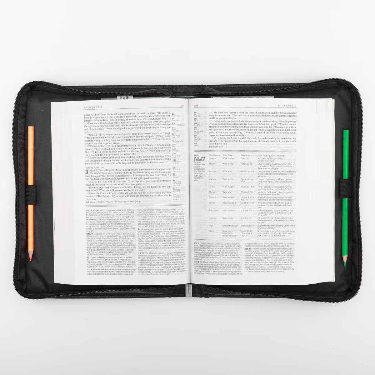 Guidance - Proverbs 3:6 Black Faux Leather Classic Bible Case, picture 6