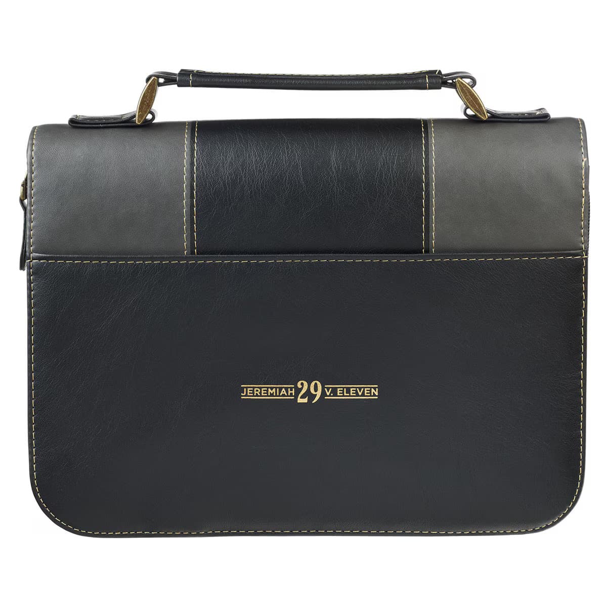 The Plans - Jeremiah 29:11 Black and Charcoal Faux Leather Classic Bible Case, picture 2