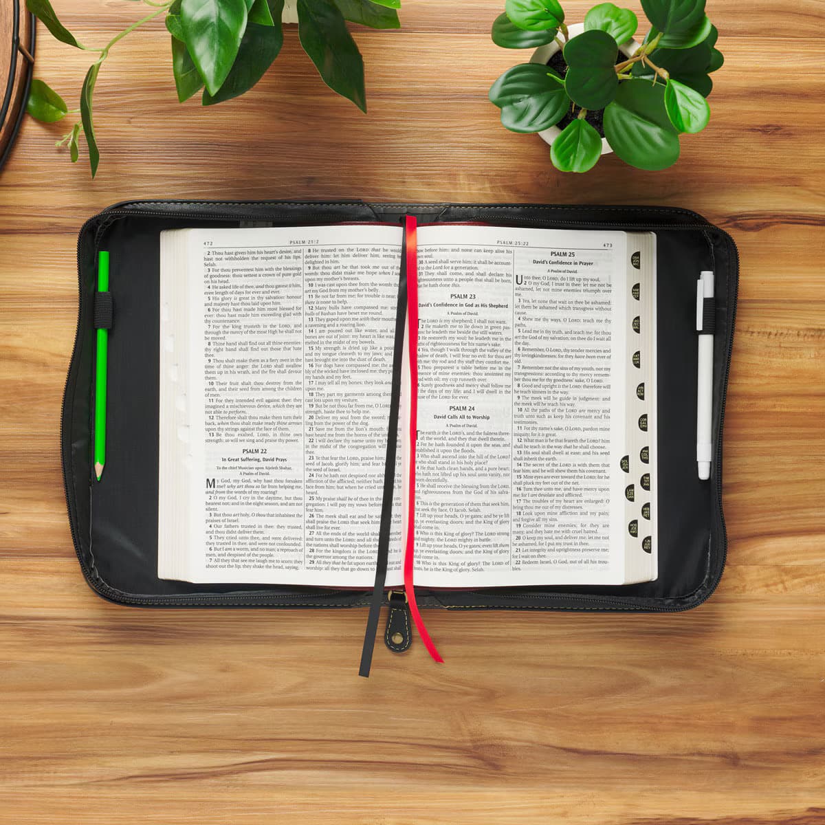 The Plans - Jeremiah 29:11 Black and Charcoal Faux Leather Classic Bible Case, picture 5