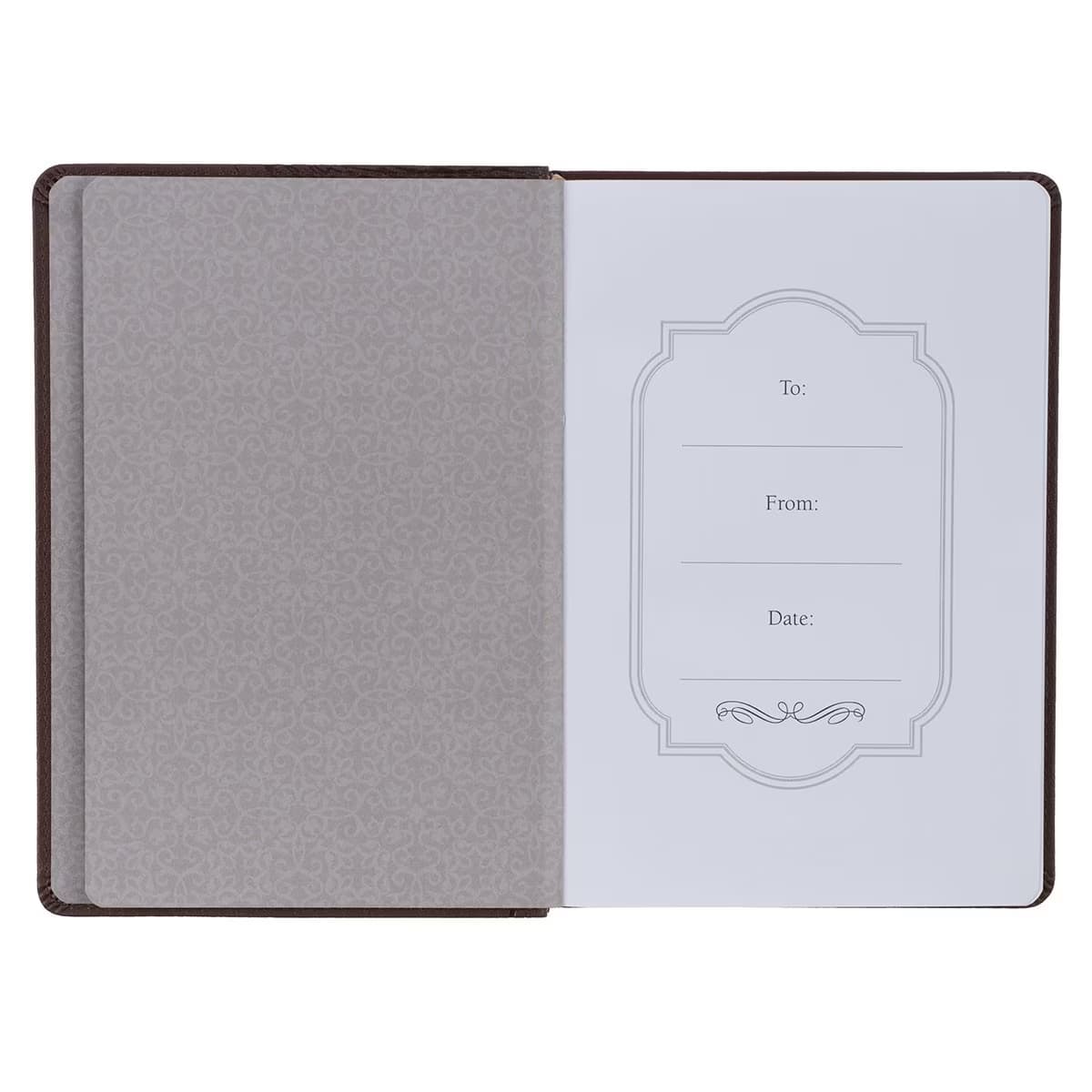 My Strength and My Defense - Exodus 15:2 Walnut-Brown Faux Leather Classic Journal, picture 3