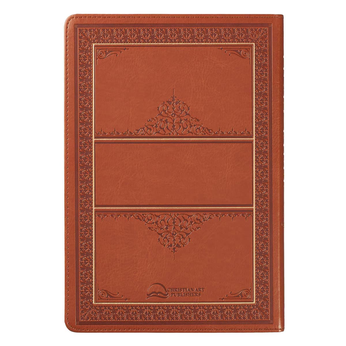 Saddle Tan Faux Leather Large Print Thinline King James Version Bible with Thumb Index, picture 2