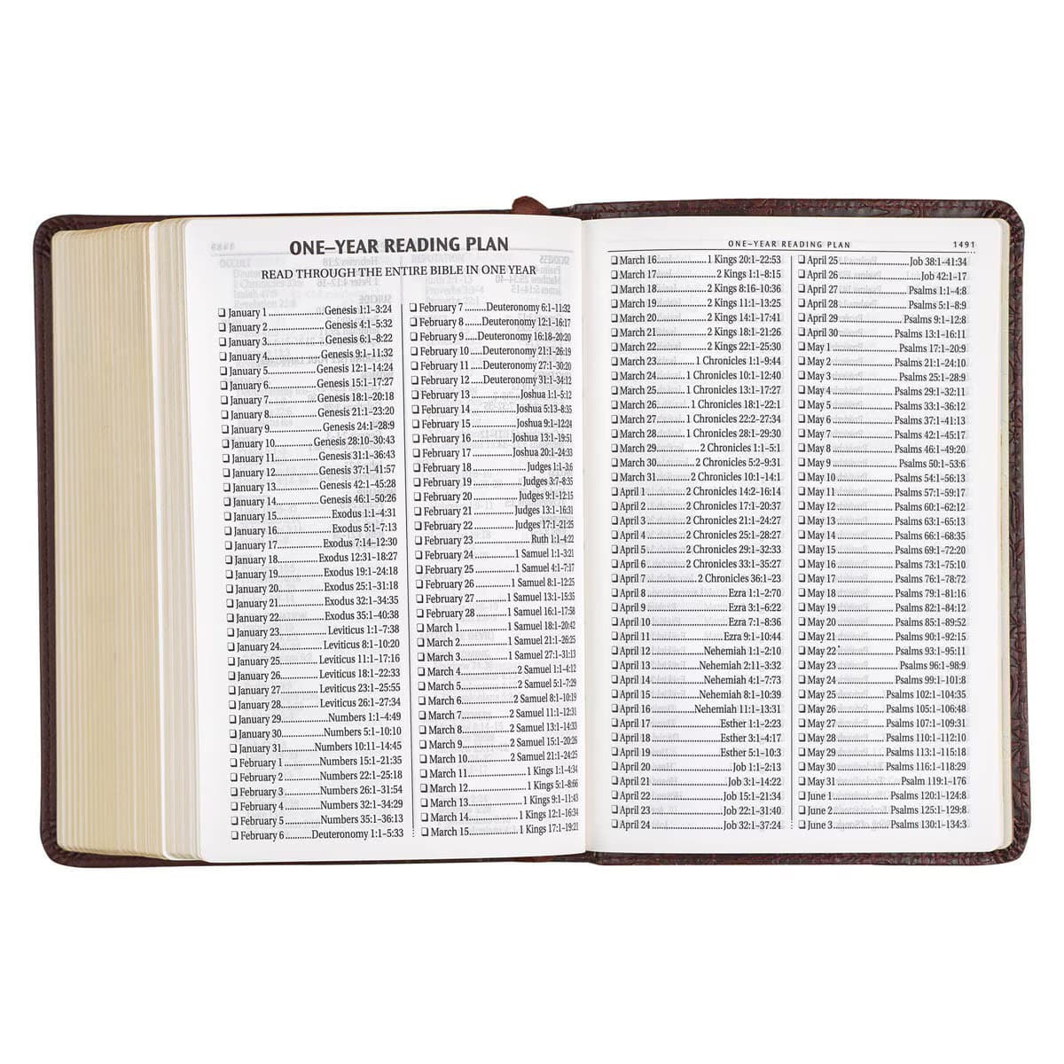 Medium Brown Faux Leather Large Print Compact King James Version Bible, picture 8