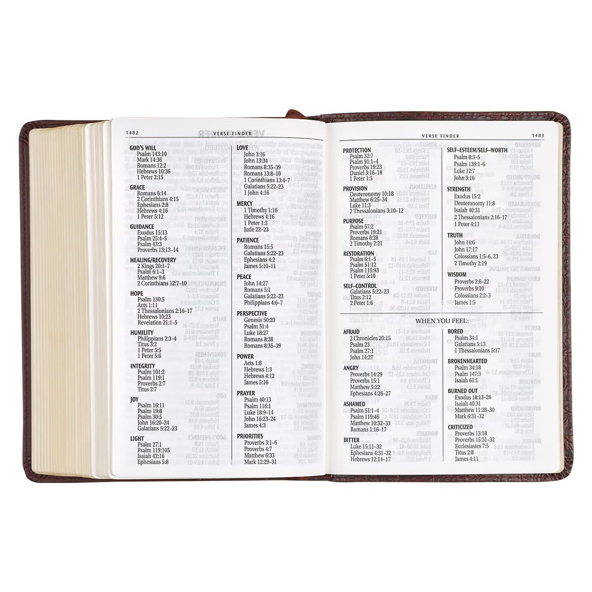 Medium Brown Faux Leather Large Print Compact King James Version Bible, picture 9