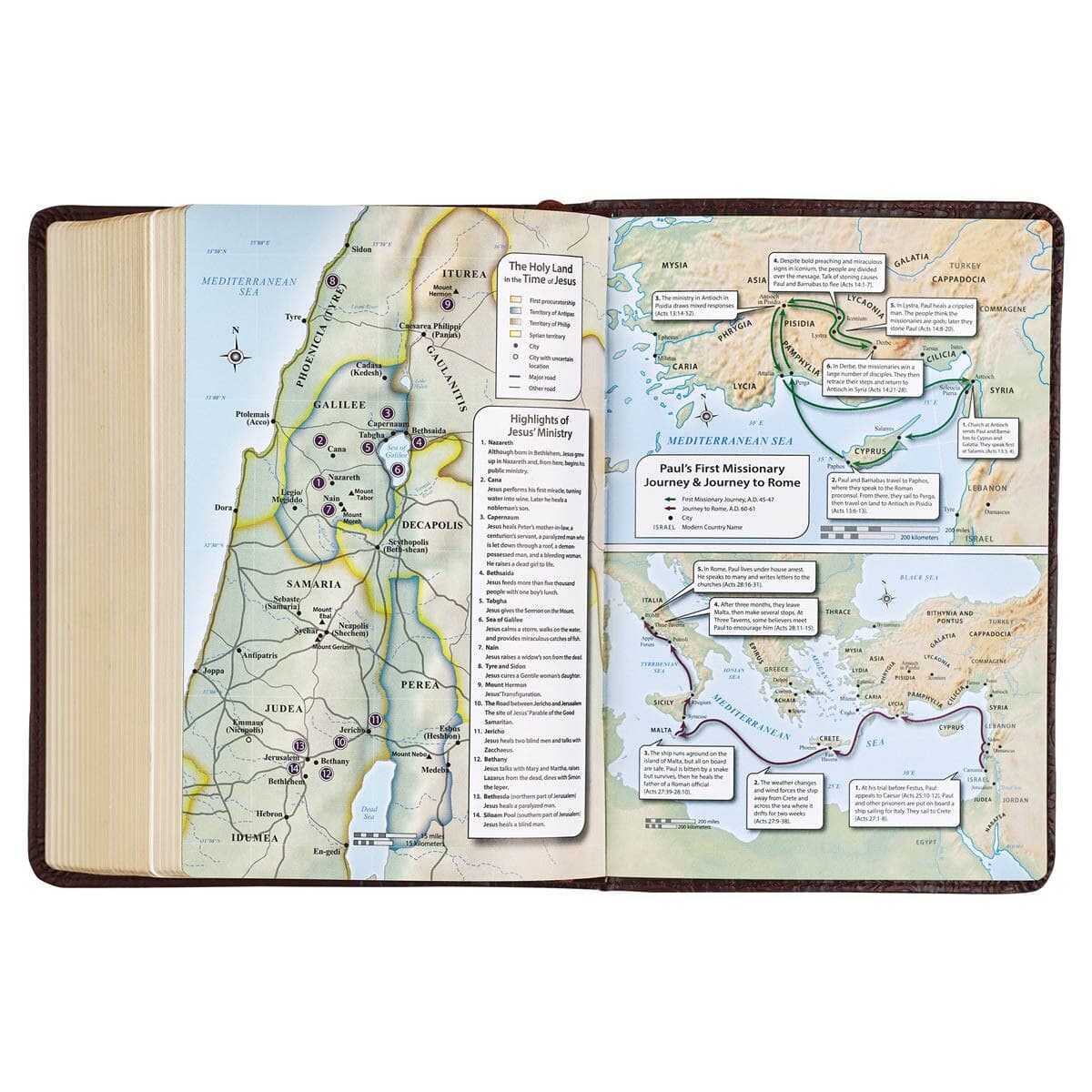 Medium Brown Faux Leather Large Print Compact King James Version Bible, picture 5