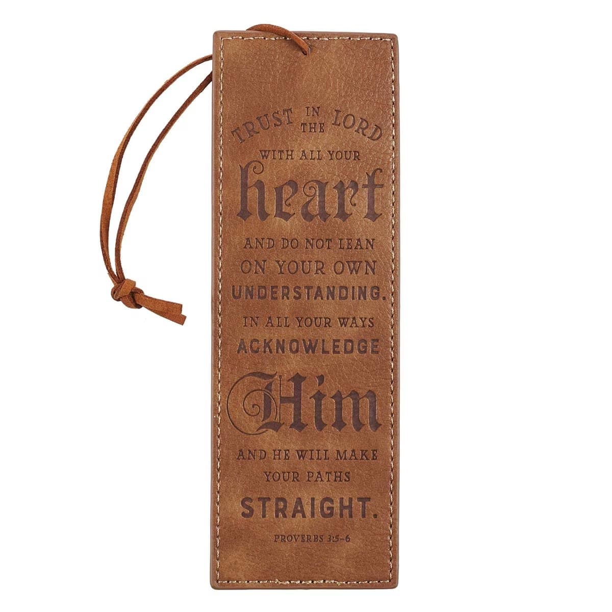 Trust In The LORD - Proverbs 3:5 Tan Faux Leather Bookmark