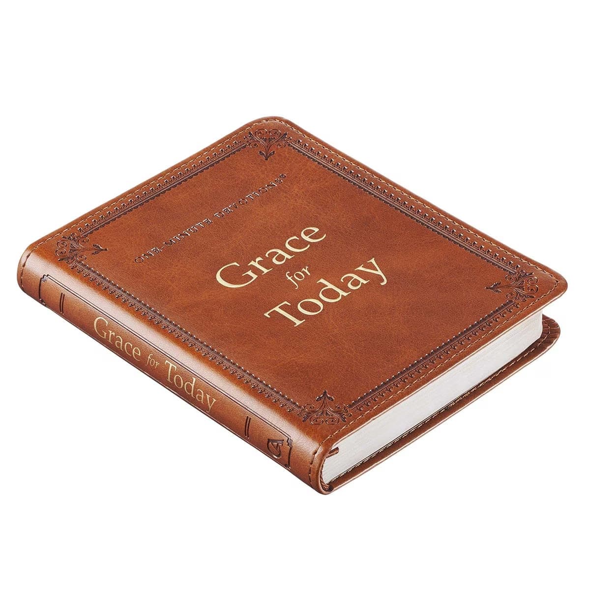 Grace for Today Brown Faux Leather One-Minute Devotions, picture 3