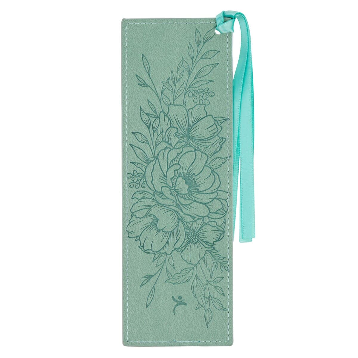 Faith - 2 Corinthians 5:7 Teal Floral Faux Leather Bookmark, picture 2