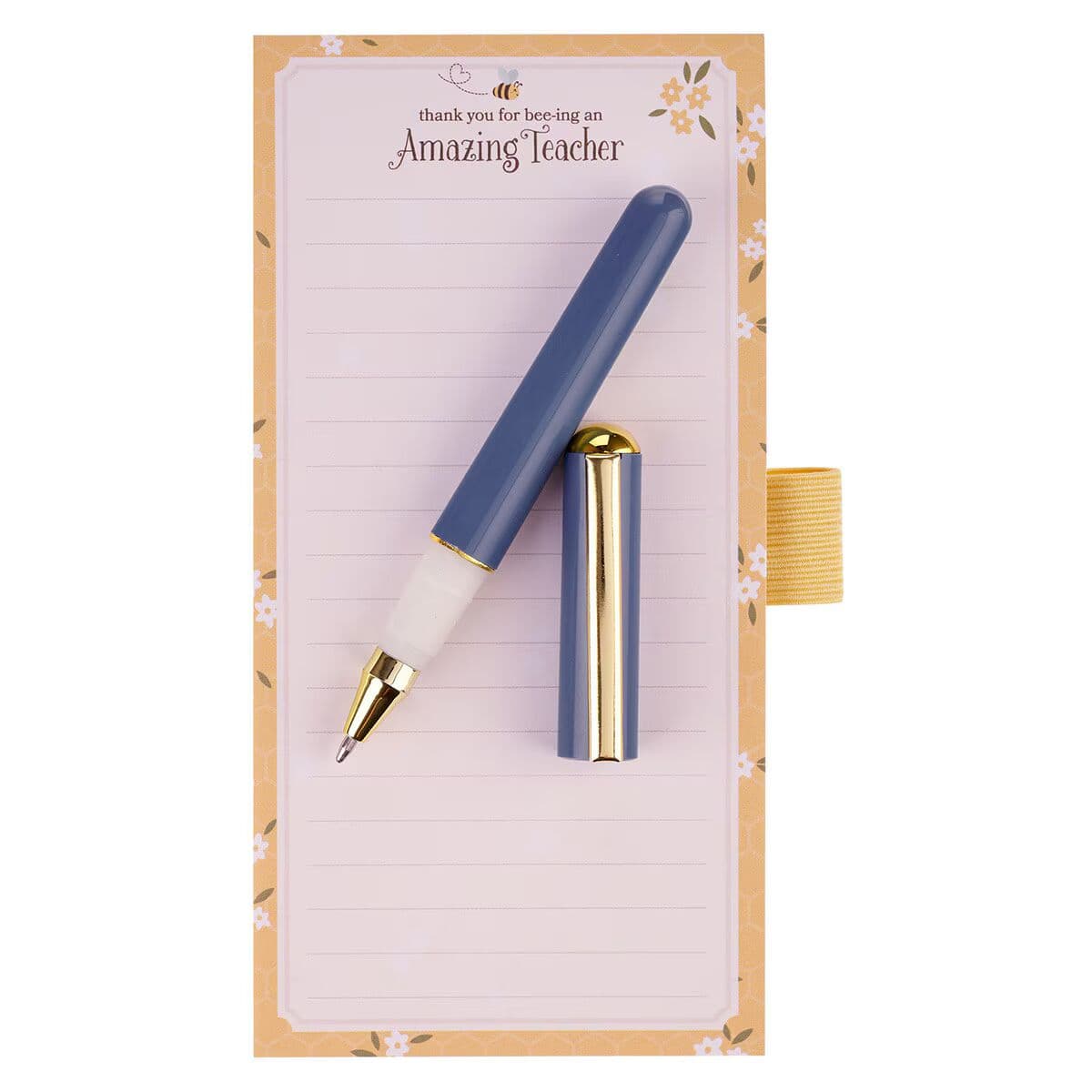 Amazing Teacher Blossom and Bees Notepad and Pen Gift Set, picture 3