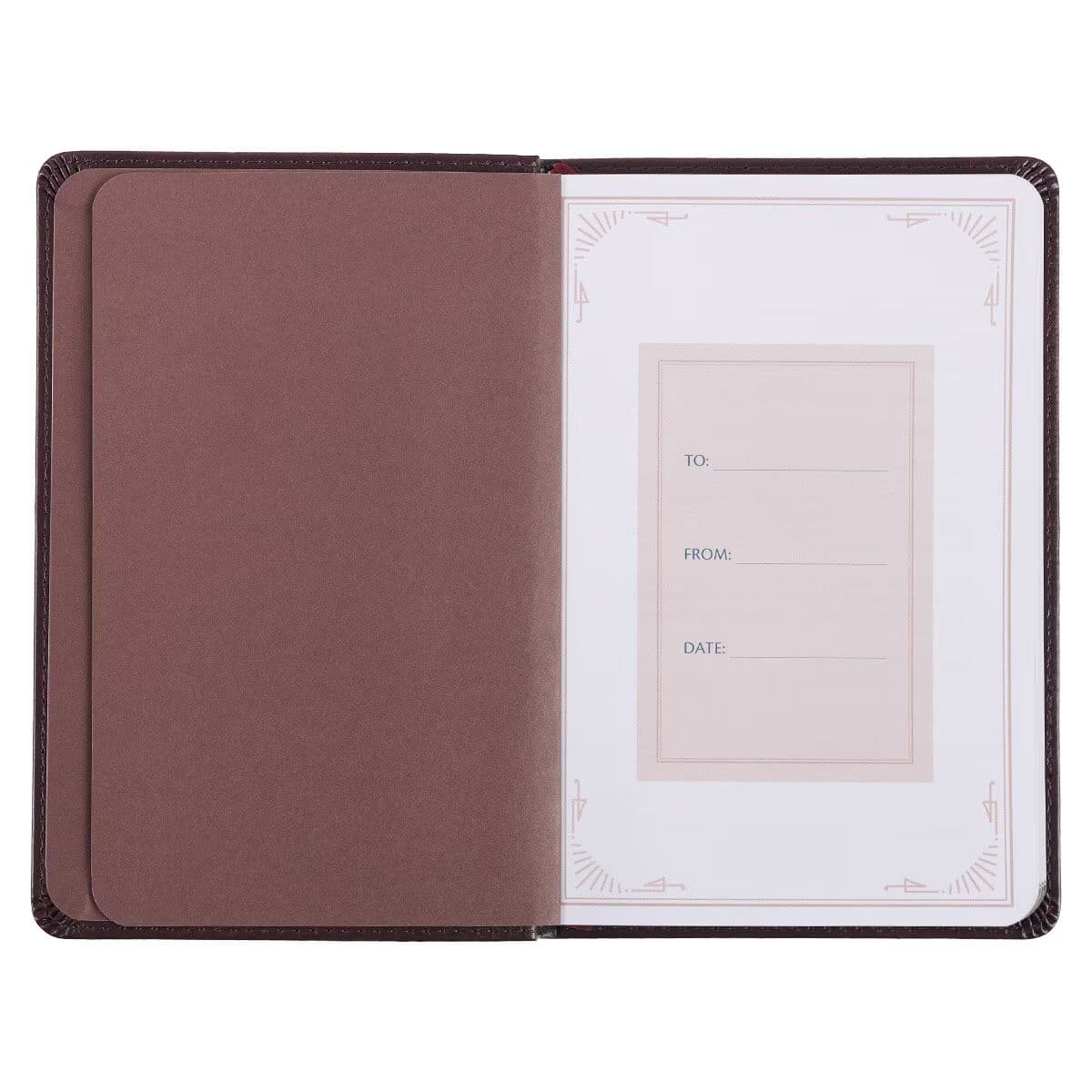 101 Prayers for Men - Psalm 145:18 Brown Faux Leather Gift Book, picture 4