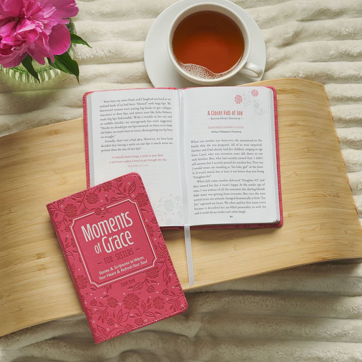 Moments of Grace for Sisters: Stories and Scriptures Pink Faux Leather Gift Book, picture 5