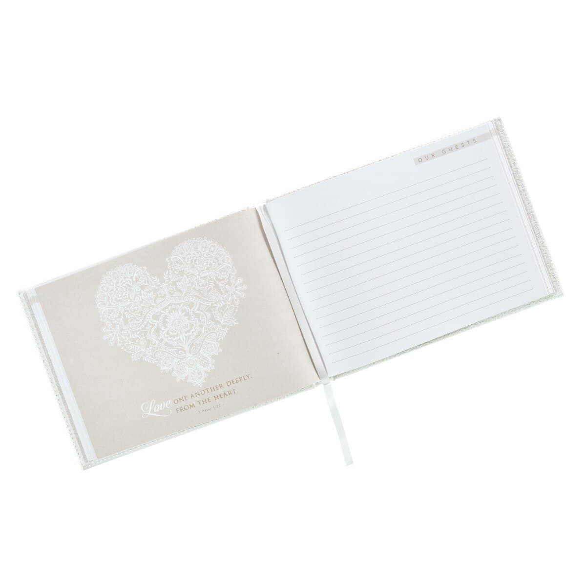 White Lace Mr. & Mrs. Wedding Guest Book, picture 3