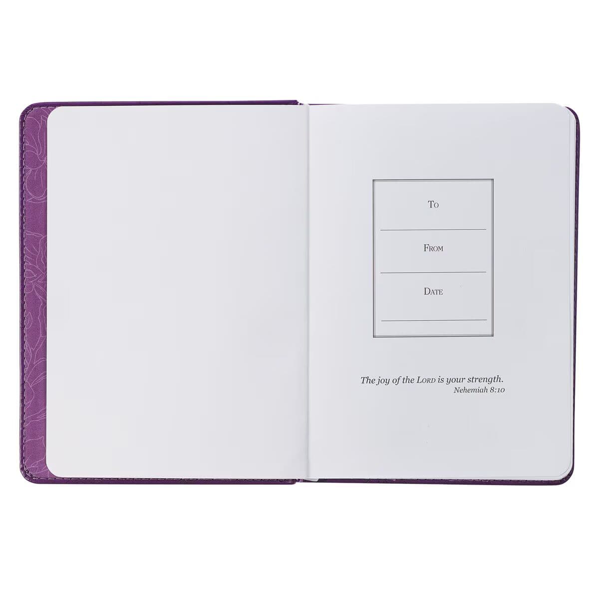 New Mercies - Lamentations 3:22-23 Purple Floral Faux Leather Handy-sized Journal, picture 4