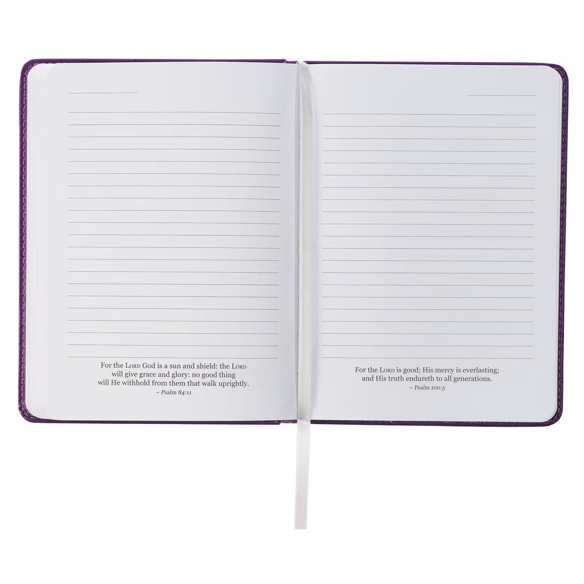 New Mercies - Lamentations 3:22-23 Purple Floral Faux Leather Handy-sized Journal, picture 5