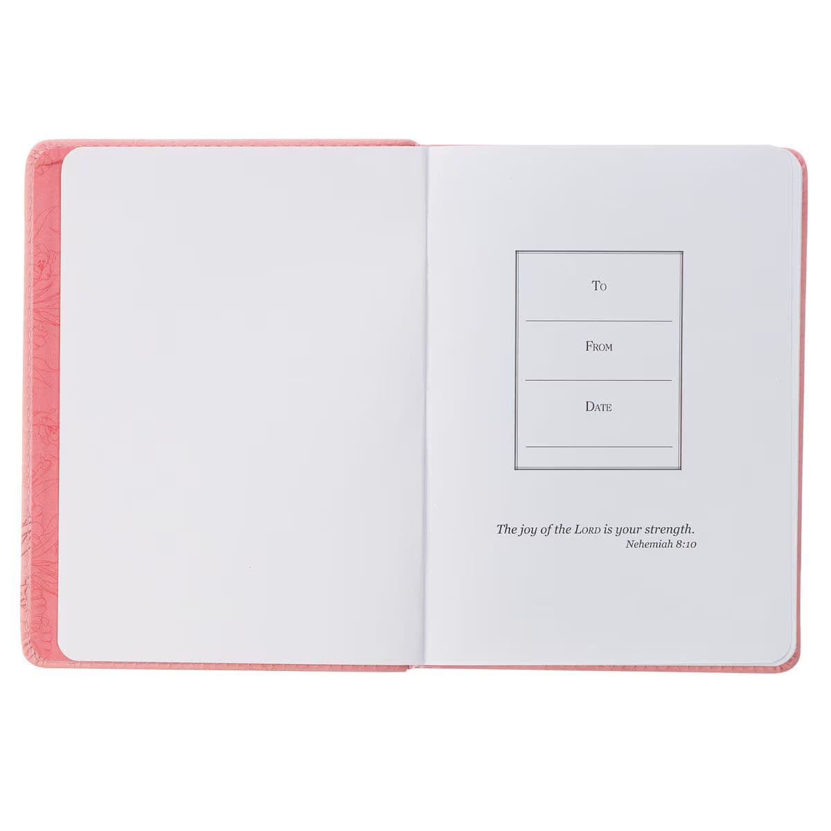 He Restores My Soul - Psalm 23:3 Pink Floral Faux Leather Handy-sized Journal, picture 4