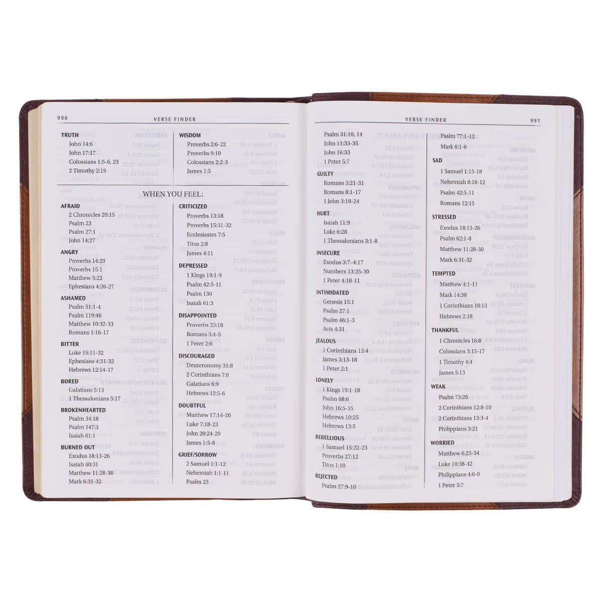 Two-tone Brown Faux Leather Large Print Thinline King James Version Bible, picture 10