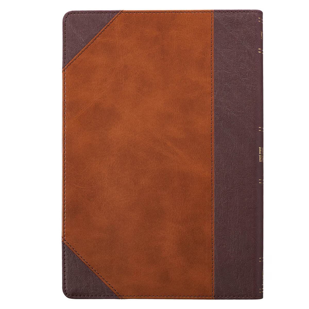 Two-tone Brown Faux Leather Large Print Thinline King James Version Bible, picture 6