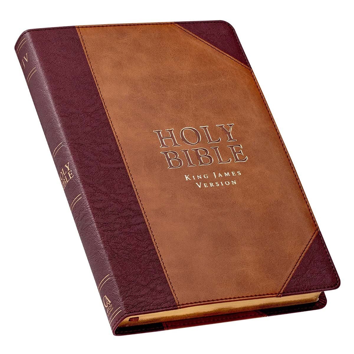 Two-tone Brown Faux Leather Large Print Thinline King James Version Bible, picture 2