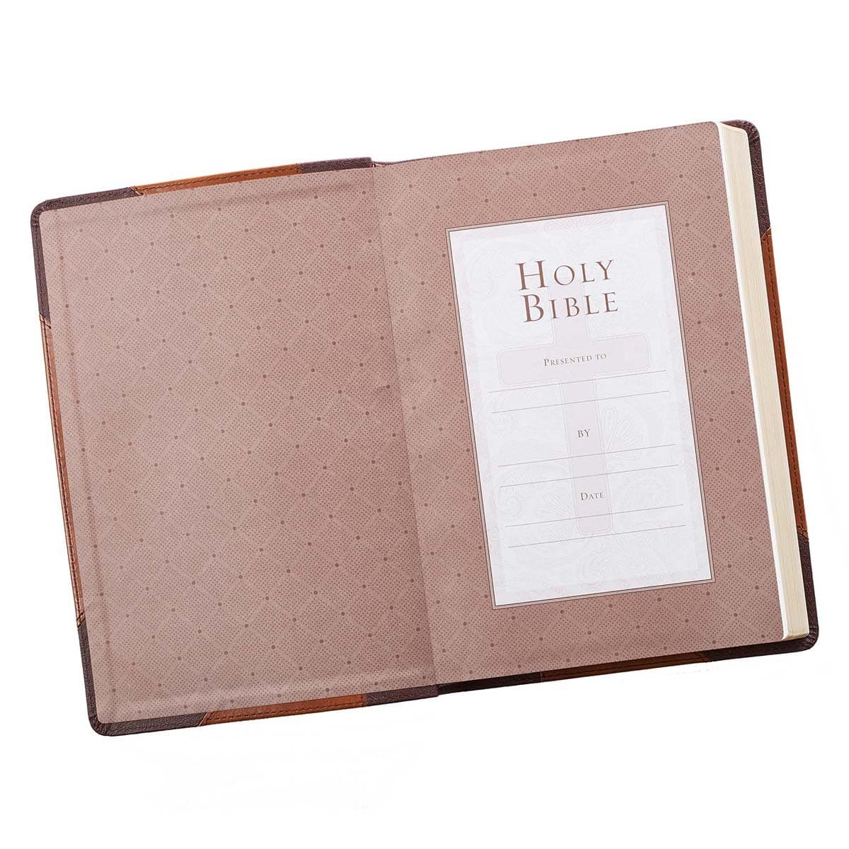 Two-tone Brown Faux Leather Large Print Thinline King James Version Bible, picture 4