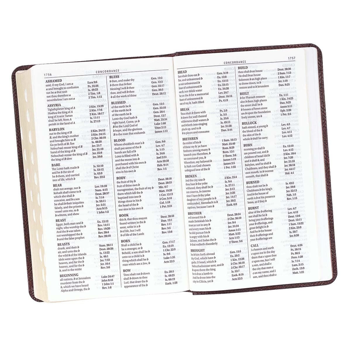 Dark Brown Faux Leather Giant Print Standard-size King James Version Bible with Thumb Index, picture 8