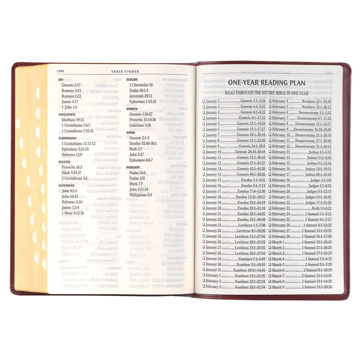 Burgundy Faux Leather Full-size Giant Print King James Version Bible with Thumb Index, picture 8