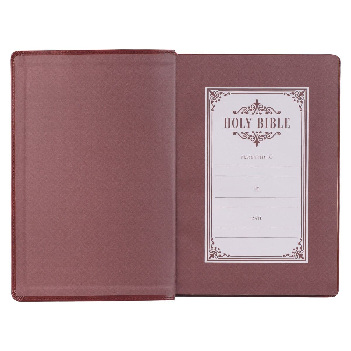 Burgundy Faux Leather Full-size Giant Print King James Version Bible with Thumb Index, picture 4