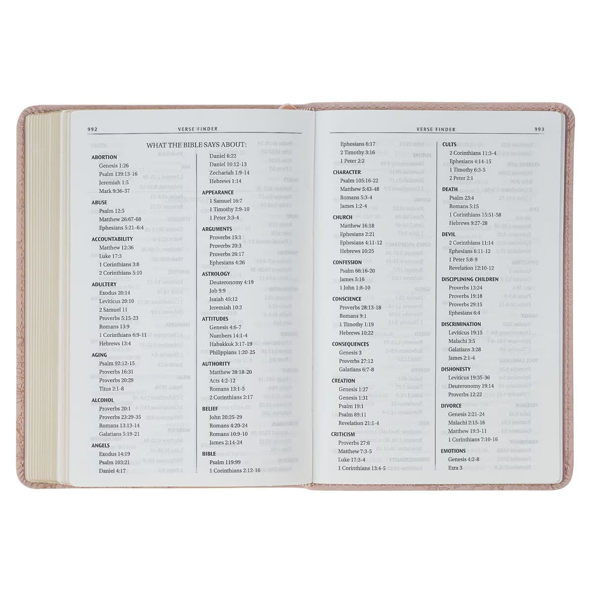 Blush Pink Floral Faux Leather Compact King James Version Bible, picture 6
