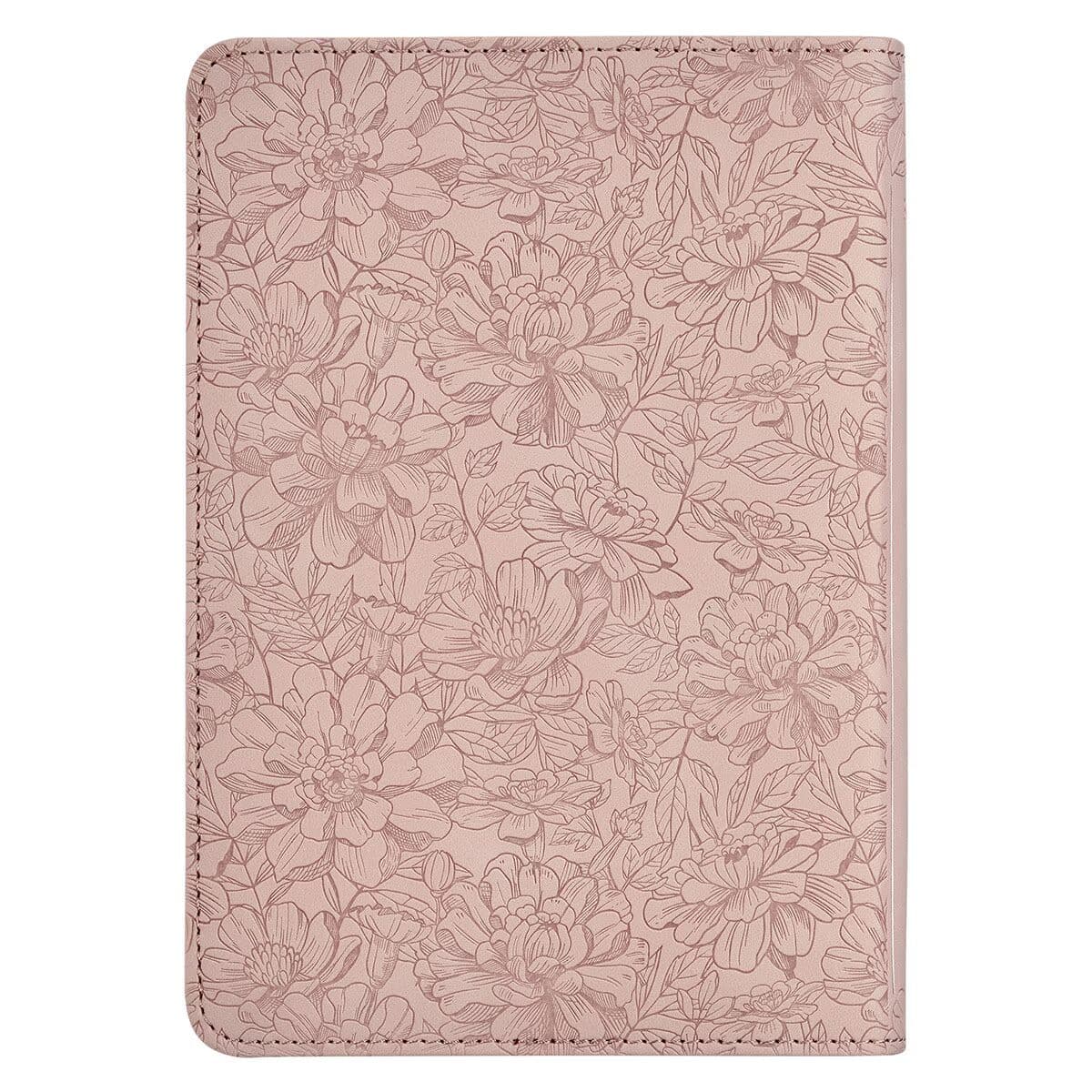 Blush Pink Floral Faux Leather Compact King James Version Bible, picture 2