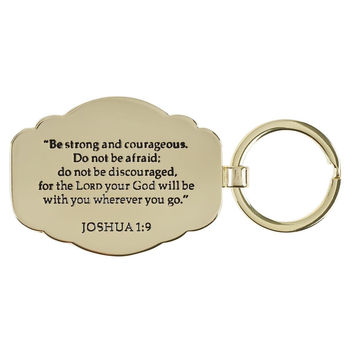 Strong and Courageous - Joshua 1:9 Blue Metal Keychain, picture 2