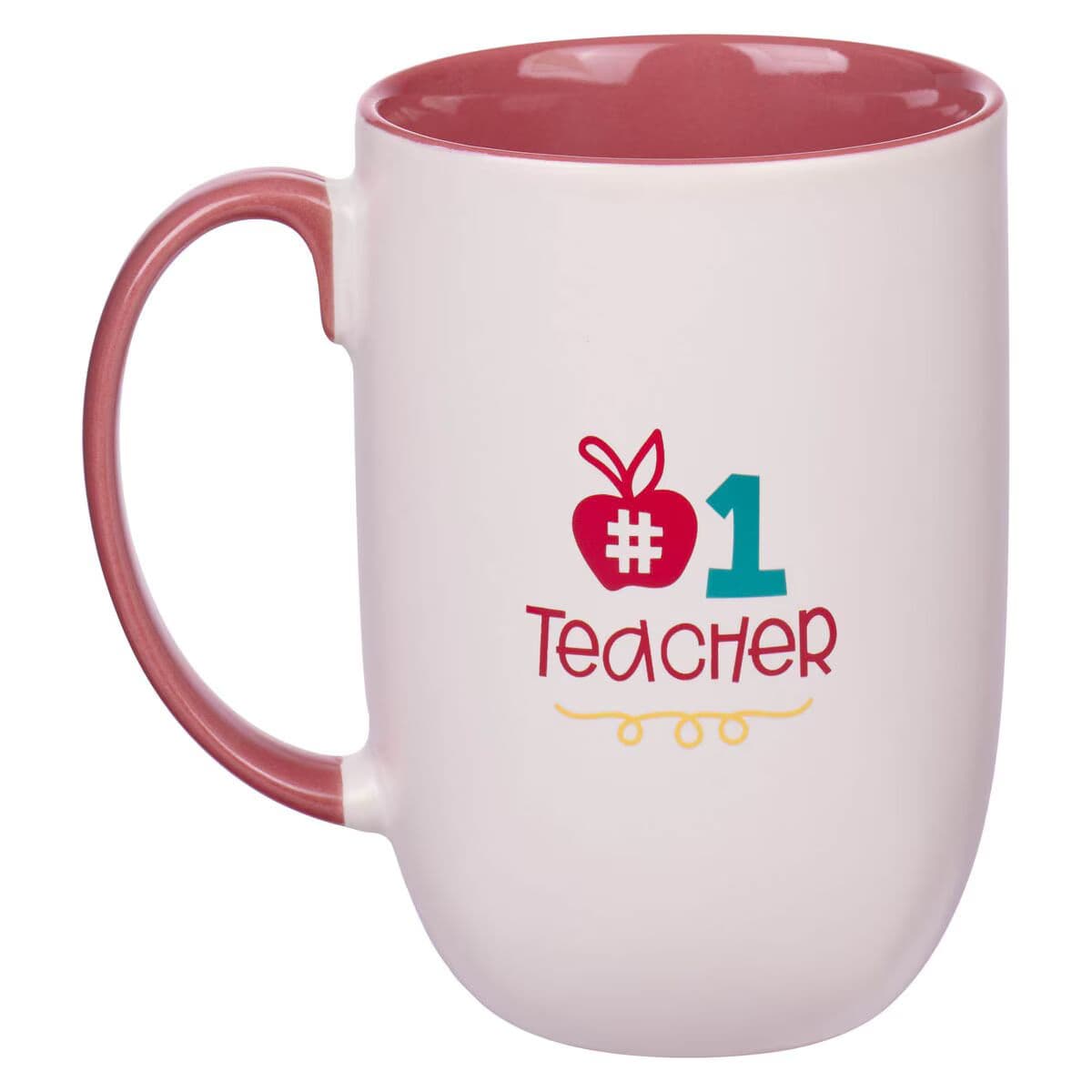 Big Heart White and Pink Ceramic Coffee Mug, picture 2