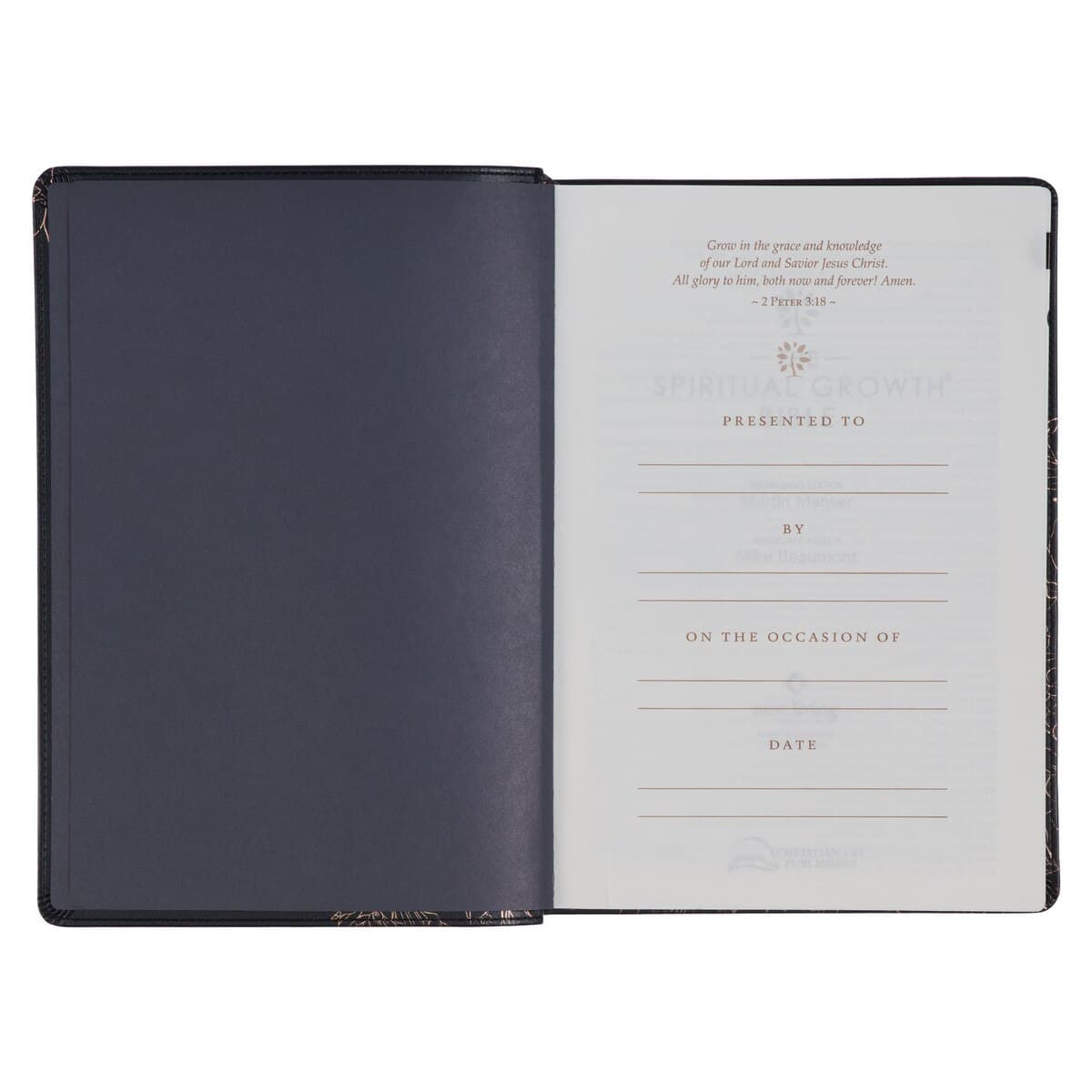 Midnight Blue Faux Leather Spiritual Growth Bible, picture 4