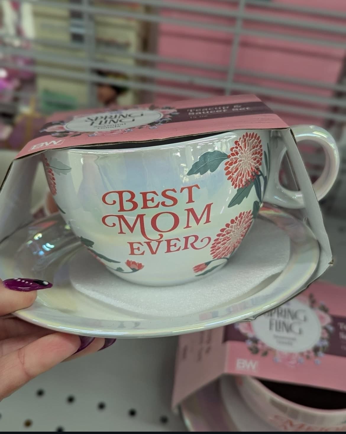 Best Mom Ever Teacup & Saucer Set