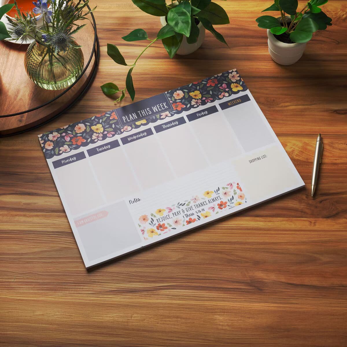 Give Thanks Always - 1 Thessalonians 5:16-18 Undated Planner Pad, picture 2
