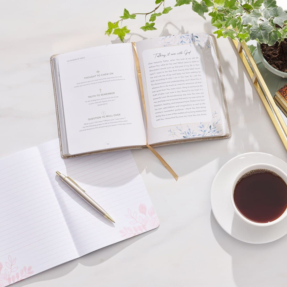 The Wonder of Grace: A 40-Day Devotional Journey Taupe Faux Leather Devotional, picture 7