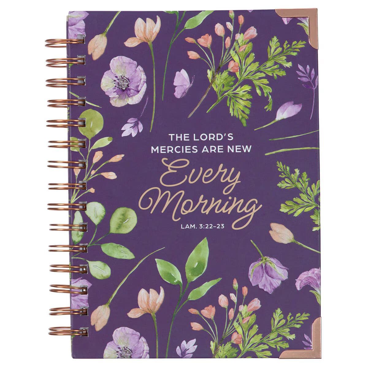 New Mercies Every Morning Purple Floral Spiral - Lamentations 3:22-23 Journal