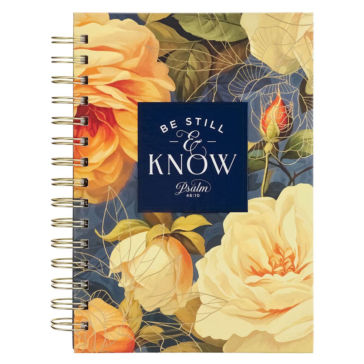 Be Still and Know - Psalm 46:10 Yellow Rose Spiral Journal