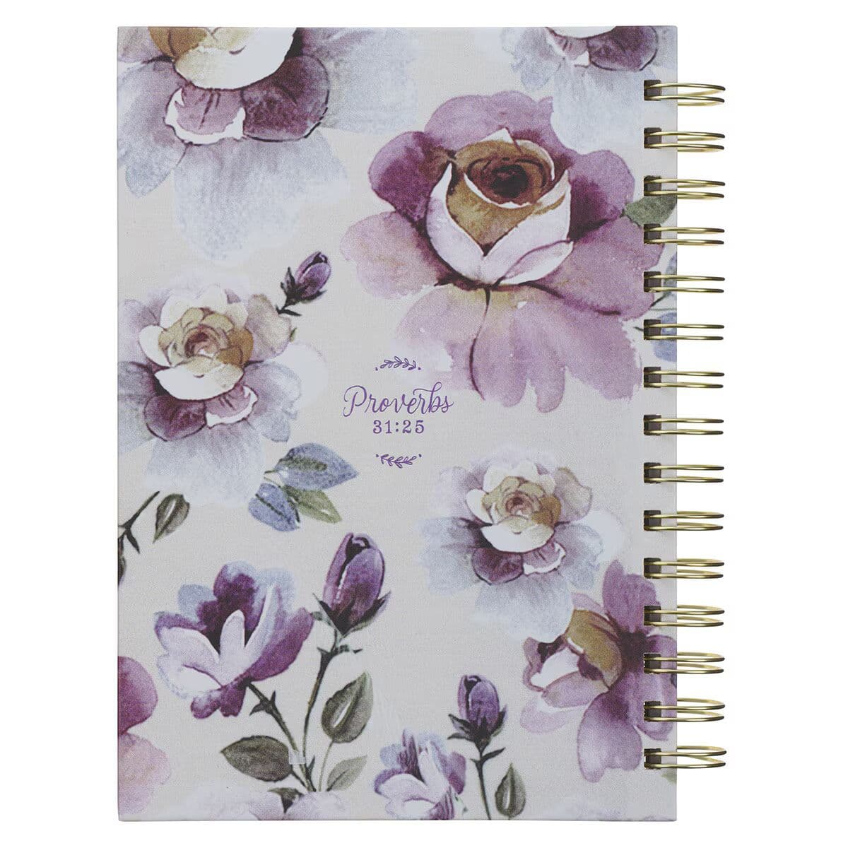Strength and Dignity - Proverbs 31:25 Purple Rose Spiral Journal, picture 2