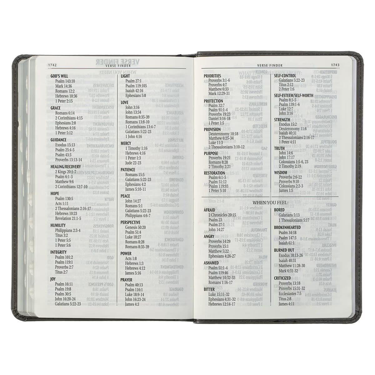 Gray and Black Faux Leather Giant Print Standard-size King James Version Bible with Thumb Index, picture 10