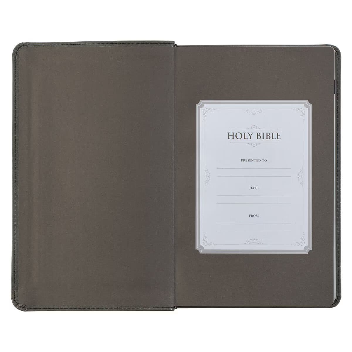 Gray and Black Faux Leather Giant Print Standard-size King James Version Bible with Thumb Index, picture 4