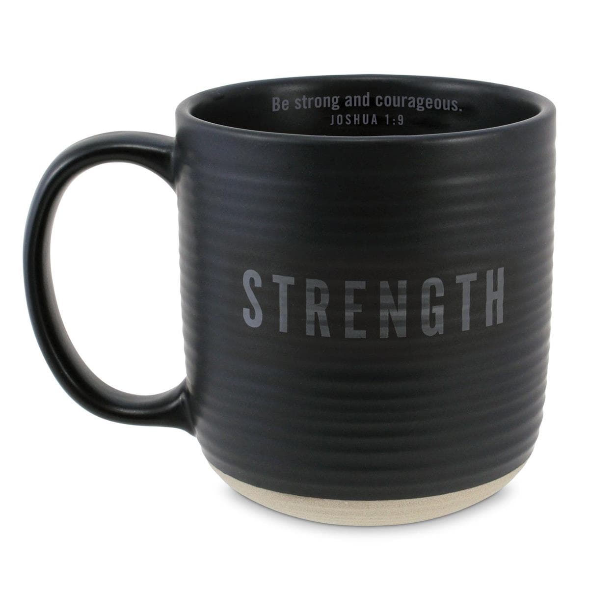 Strength Black 20Oz Textured Coffee Mug